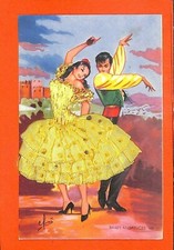 CPM " DANSE FLAMENCO " SPANISH DANCERS / ROBE EN TISSU