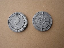 Playmobil pièce couleur argent éffigie hyppocampe de l'île mystérieuse des pirat