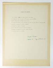 Tapuscrit signé d'un poème