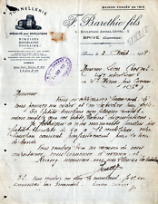 BRIVE (19) USINE / TONNELLERIE pour DISTILLATEUR "F. BARETHIE" Lettre en 1938