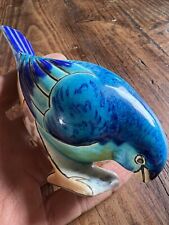 Oiseau en Faïence Longwy Polychrome Marqué Ferjas N 2