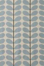 Créateur Orla Kiely Deux Couleur Tige Poudre Bleu Coton Rideau Tapisserie Tissu