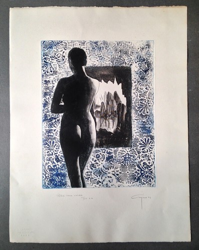 Lithographie femme rêve pour - femme,