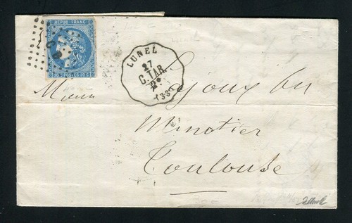 Rare lettre lunel pour - rare,