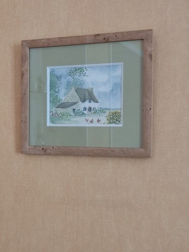 Aquarelle chaumière bretonne