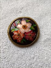 Ancienne broche émaux de Limoges - Betourne - Art Déco 