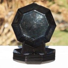 Lot de 8 assiettes à dessert en verre Arcoroc Octime noire 18 cm vintage 