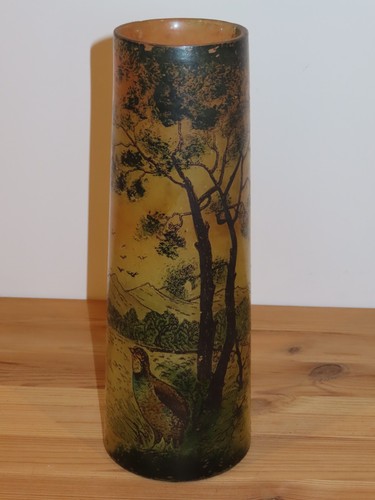 Vase verre signée decor - vase,