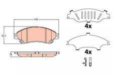 Jeu de plaquettes de frein avant TRW GDB3633
