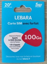 Carte sim prépayée lebara mobile Appels Sms illimités  + 100GO Internet
