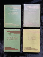 ¤ JULES VERNE - lot 4 livres - Bibliothèque Verte ancienne - Années 20-40-50