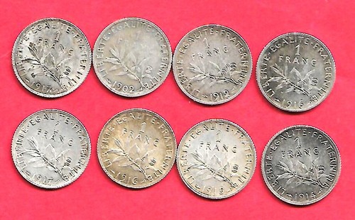 Lot pieces 1 franc - de,