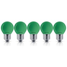 5 X Philips Ampoule Glissante 15 Watt E27 Vert Ampoule Deco Ampoules P45