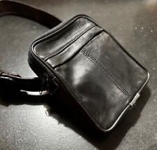 PETITE POCHETTE POUR CEINTURE EN CUIR NOIR (+ CEINTURE CUIR NOIR BOUCLE METAL)