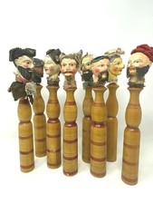 Marionnettes en bois peint & Début XIX ème Siècle & Jouet Ancien & Théâtre 