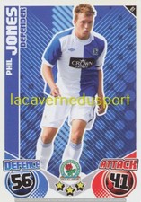 061 PHIL JONES # BLACKBURN ROVERS TOPPS PREMIER LEAGUE 2010 2011 MATCH ATTAX