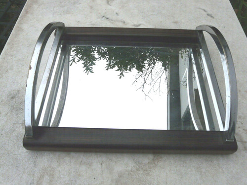 Grand plateau miroir macassar - grand,