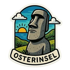 Moai Statue Sticker 9x9 cm