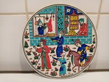 Plaque Carreau Carrelage Céramique Diamètre 16cm Marmara Turque Artisanale