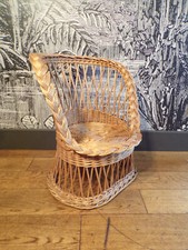VINTAGE FAUTEUIL ENFANT ROTIN-osier-DESIGN 50 60 70