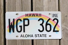 Plaque immatriculation américaine authentique USA Hawaii WGP 362
