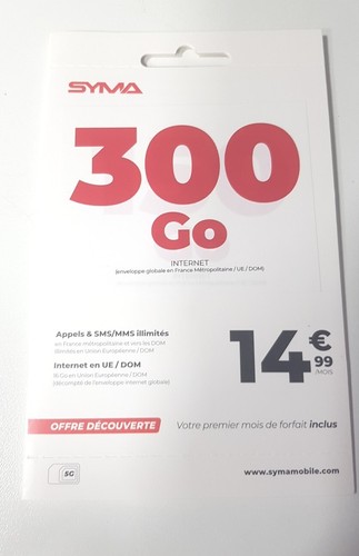 Carte sim prépayée syma - carte,