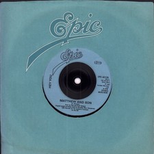 Hey You Matthew and Son 7" vinyl UK Epic 1982 blue injection label design in
