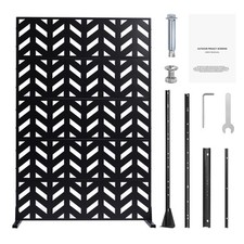 Brise-vue Métal Panneau Intimité Extérieur Autoportant Patio 120x183 cm