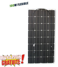 Panneau Solaire Flexible 100W Monocristallin Camping-Car Van Bateau Étanche
