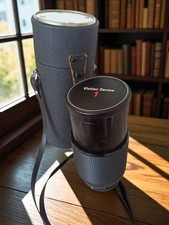 Objectif zoom ancien Vivitar Series 1 vintage avec étui, d’occasion, rétro photo