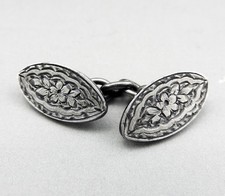 VICTORIEN  bouton de manchette en argent massif silver sterling Royaume-Uni