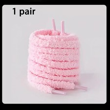 Paire de Lacets Fluffy Rose pour Chaussures | Taille 120 cm