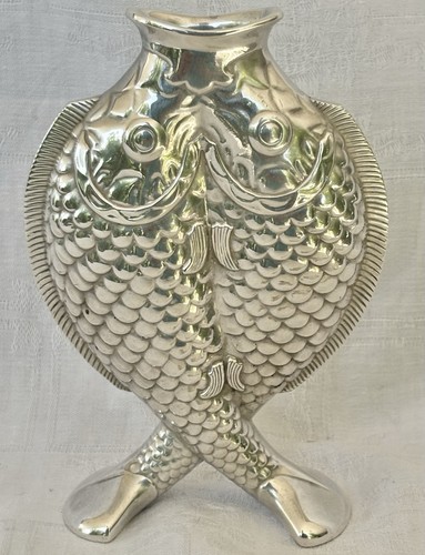 Vase poissons metal - vase,