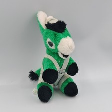 Ancienne peluche ane vert baudet salopette en jean VB - 36470