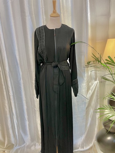 Longue robe abaya noire buste - noire,