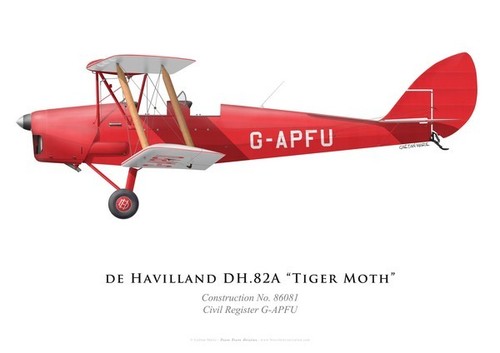 Print tiger moth g - print, dh.82