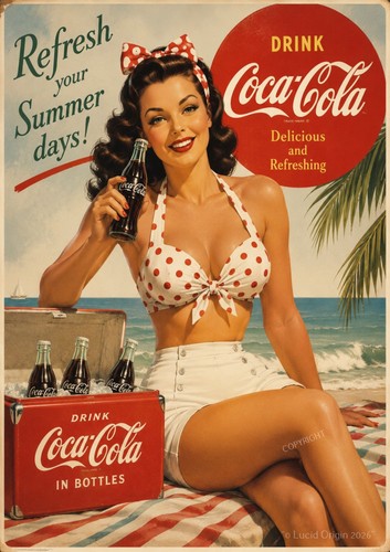 Affiche pin coca cola - a4,