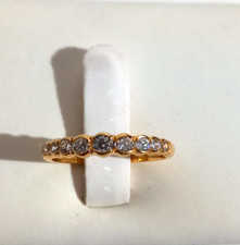 Bague-Demi alliance oxyde de zirconium en plaqué or 18KT