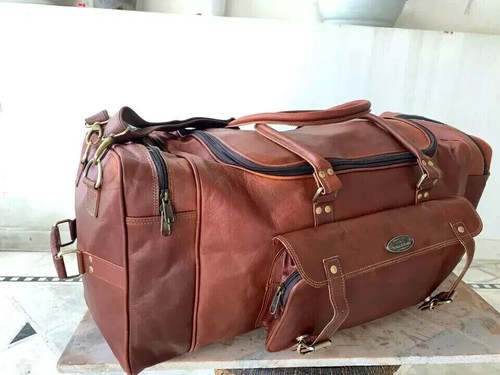 Sac voyage cuir marron - en,