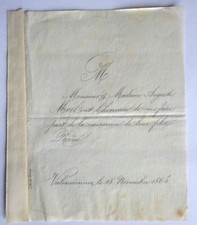 Mr Mme Auguste MUEL Faire Part Naissance de leur fils René généalogie 1864