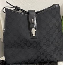 Sac Gucci GG toile noire et