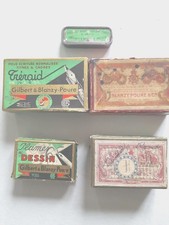 Cinq boîtes de plumes à encre Gilbert & Blanzy-Poure à moitié pleines