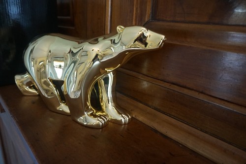 Pomg01 ours blanc gold - ours,