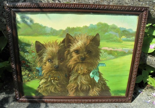 Chromo lithographie chien - chromo,