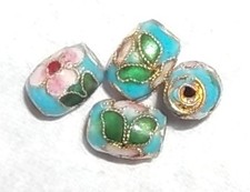 4 PERLES CLOISONNEES 10 MM