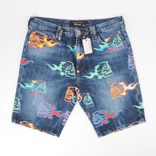 Jean homme Philips Plein Bermuda Skull on Fire Jaguar taille : 32/M OP : 850 €