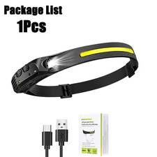 Lampe Torche Frontale Induction COB LED 350 Ultra Puissante Rechargeable Etanche