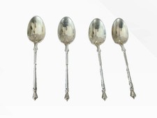 4 Petites Cuillères En Argent Massif Minerve et Vermeil 'A la Russe'