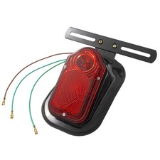 Led Arrière Moto Custom Plaque Immatriculation Feu Rouge A-Pro Noir