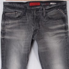Hommes Replay M983 WAITOM Ajusté Straight Gris Jeans W34 L34